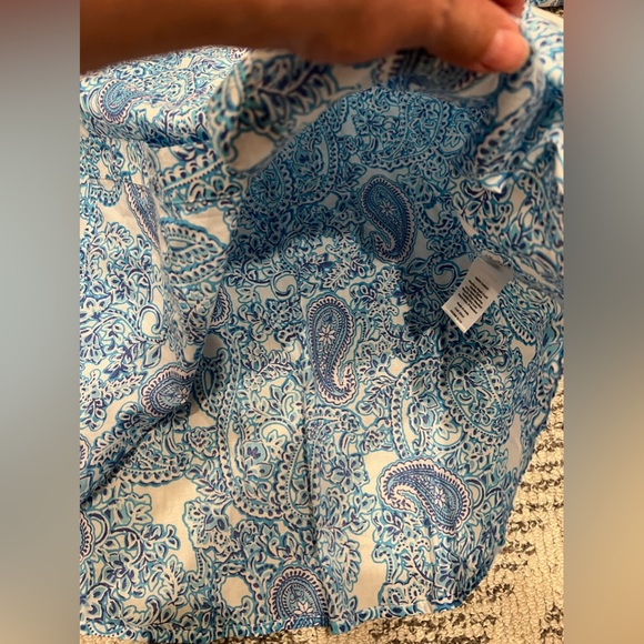 NWT Talbots Paisley cotton  button down shirt - Picture 9 of 10